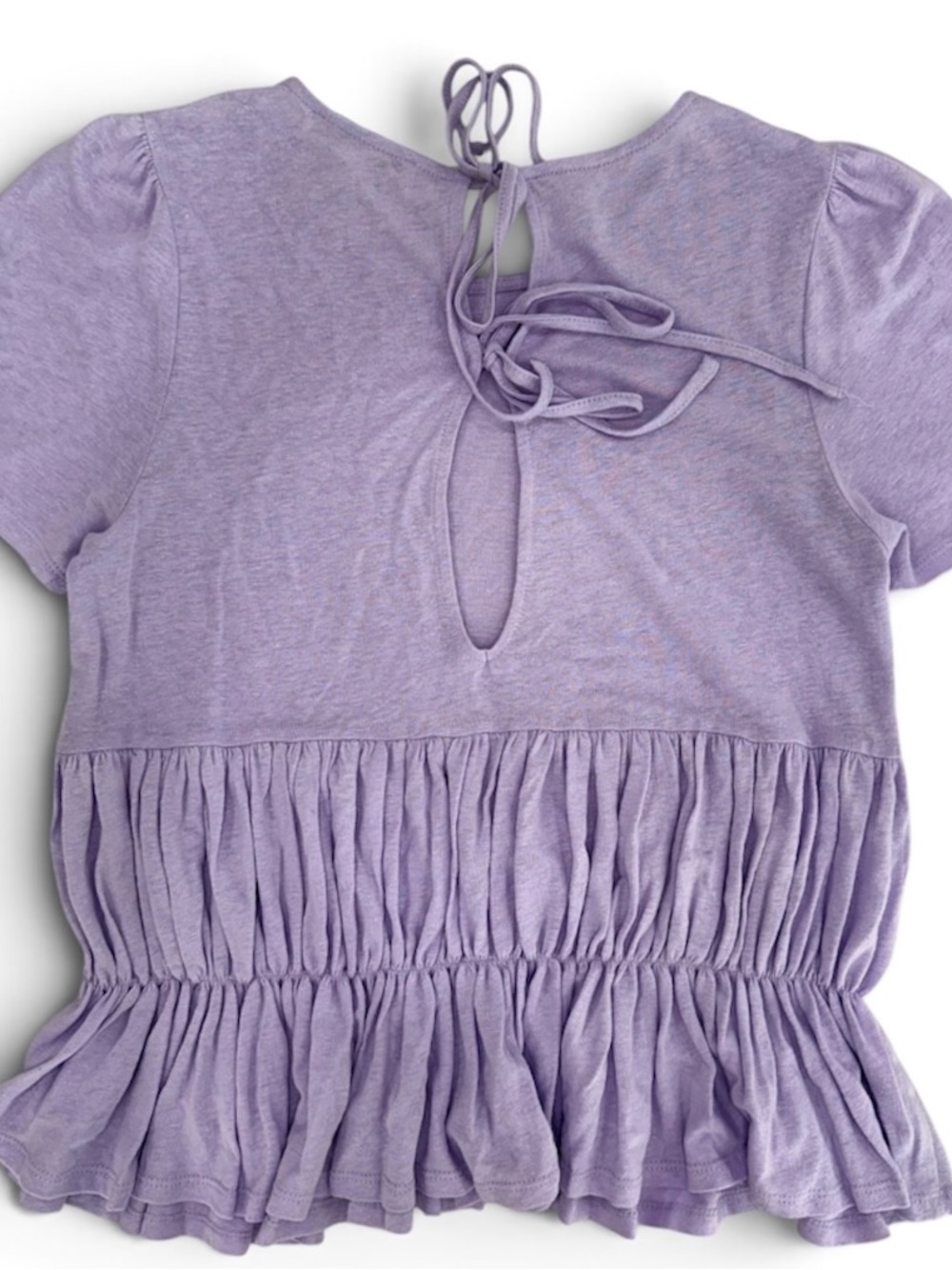 Chelsea & Violet Linen Lavender Ruffle Top - Picture 2 of 5